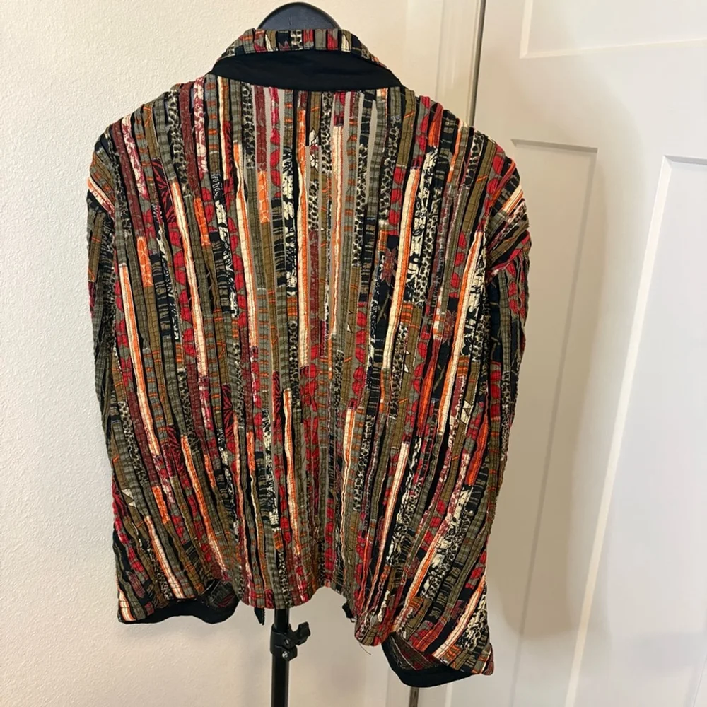 Multiples Multicolor Patchwork Jacket Boho Festive Women’s Size Large - Picture 4 of 8